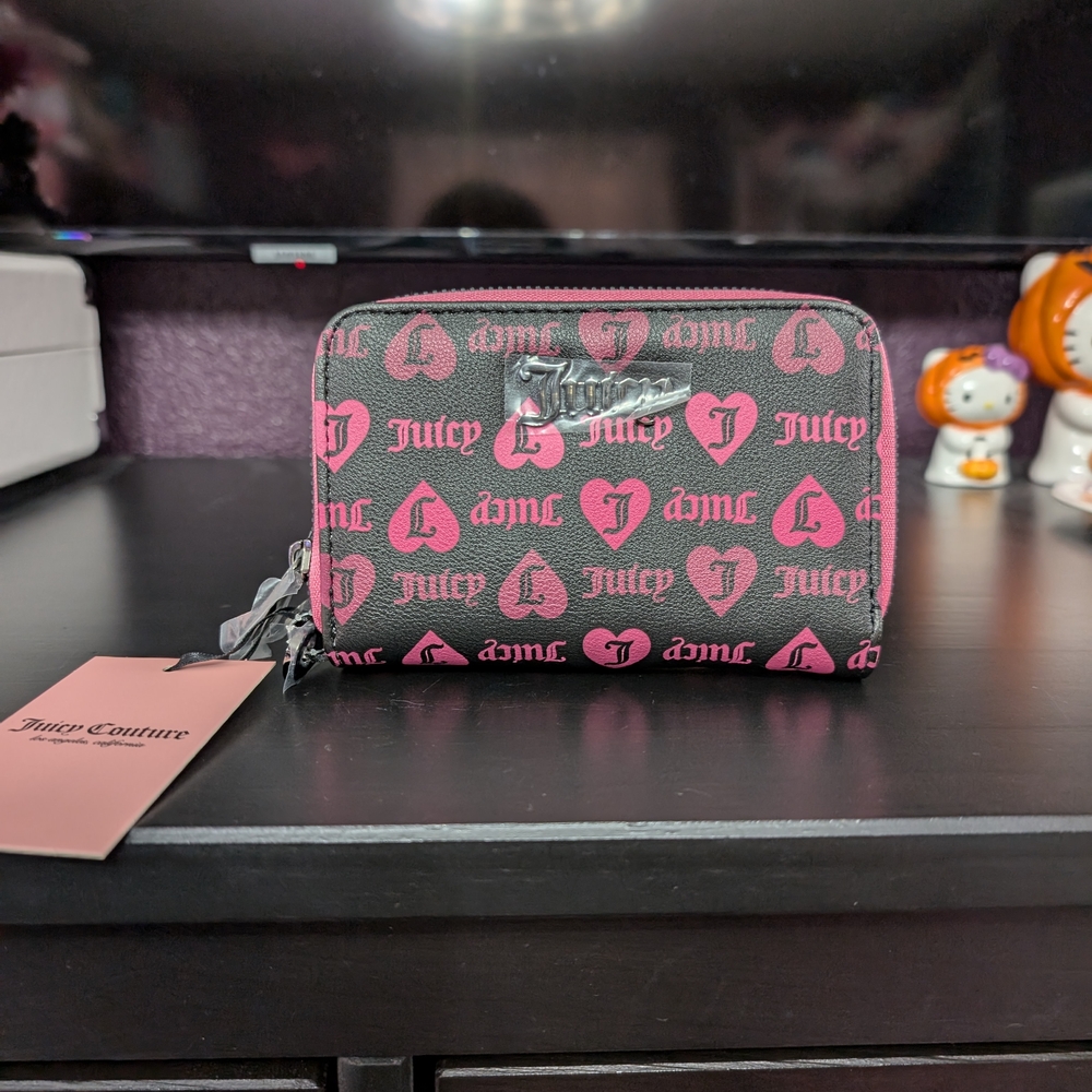 Juicy Couture Black and Pink Wallet